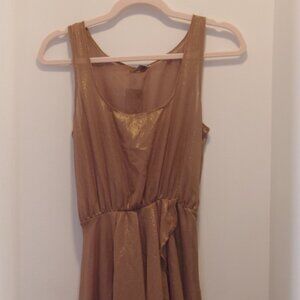 Elegant Gold Sleeveless Dress